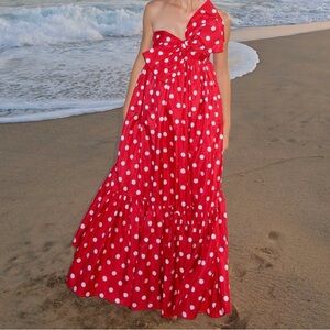 Stylish Red Polka Dot Dress